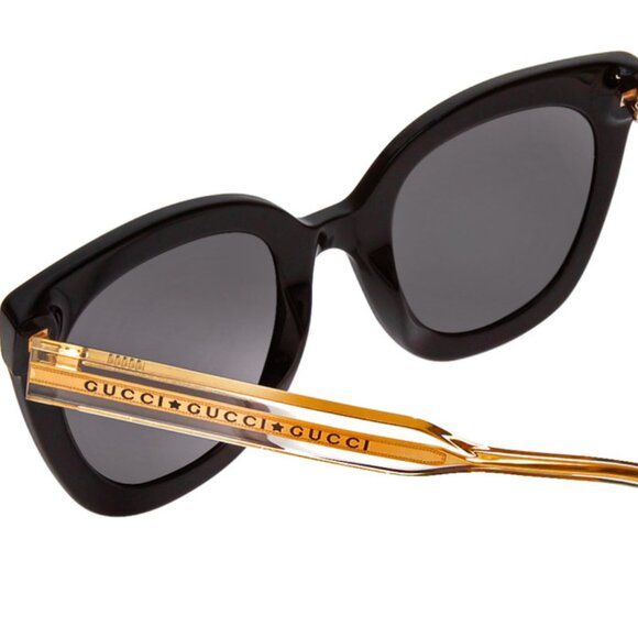 Gucci GG0564S Black/Crystal/Grey 001 Cat Eye Designer Sunglasses main image 2